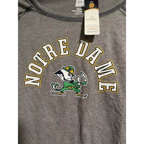 Notre Dame Womens Long Sleeve Crop Top Gray XXL Box Seat Clothing Co Genuine Tag - Picture 2 of 8